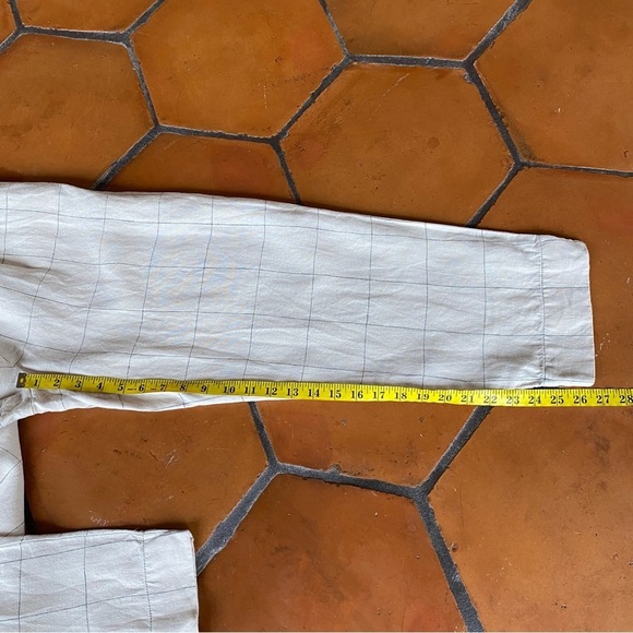 Madewell Linen Pleated Taper Wide-Leg Pants Windowpane Lagenlook Quiet Luxury 2 - Picture 5 of 10